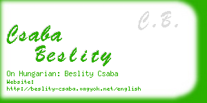 csaba beslity business card